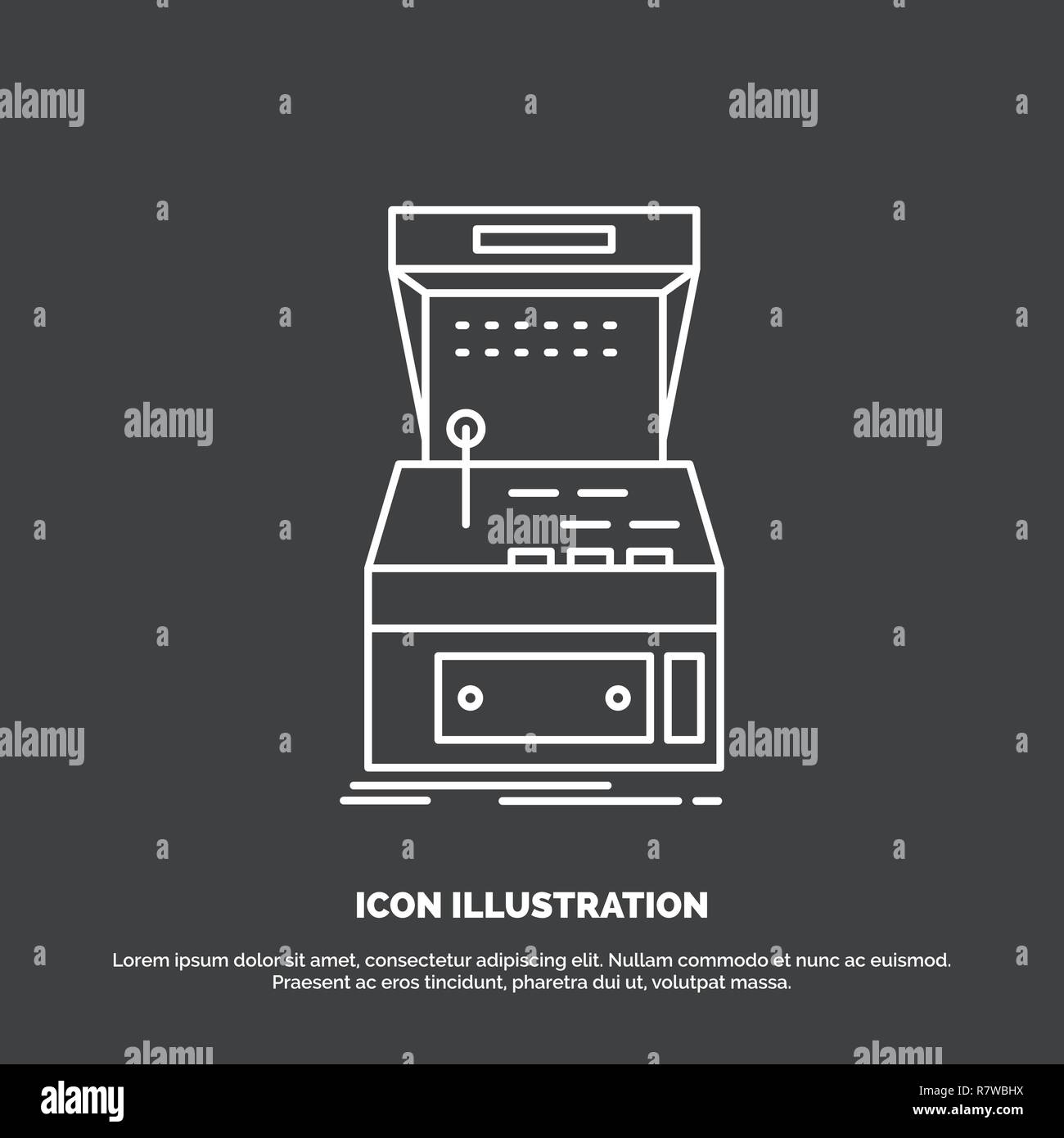 Arcade Console Game Machine Play Icon Line Vector Symbol For