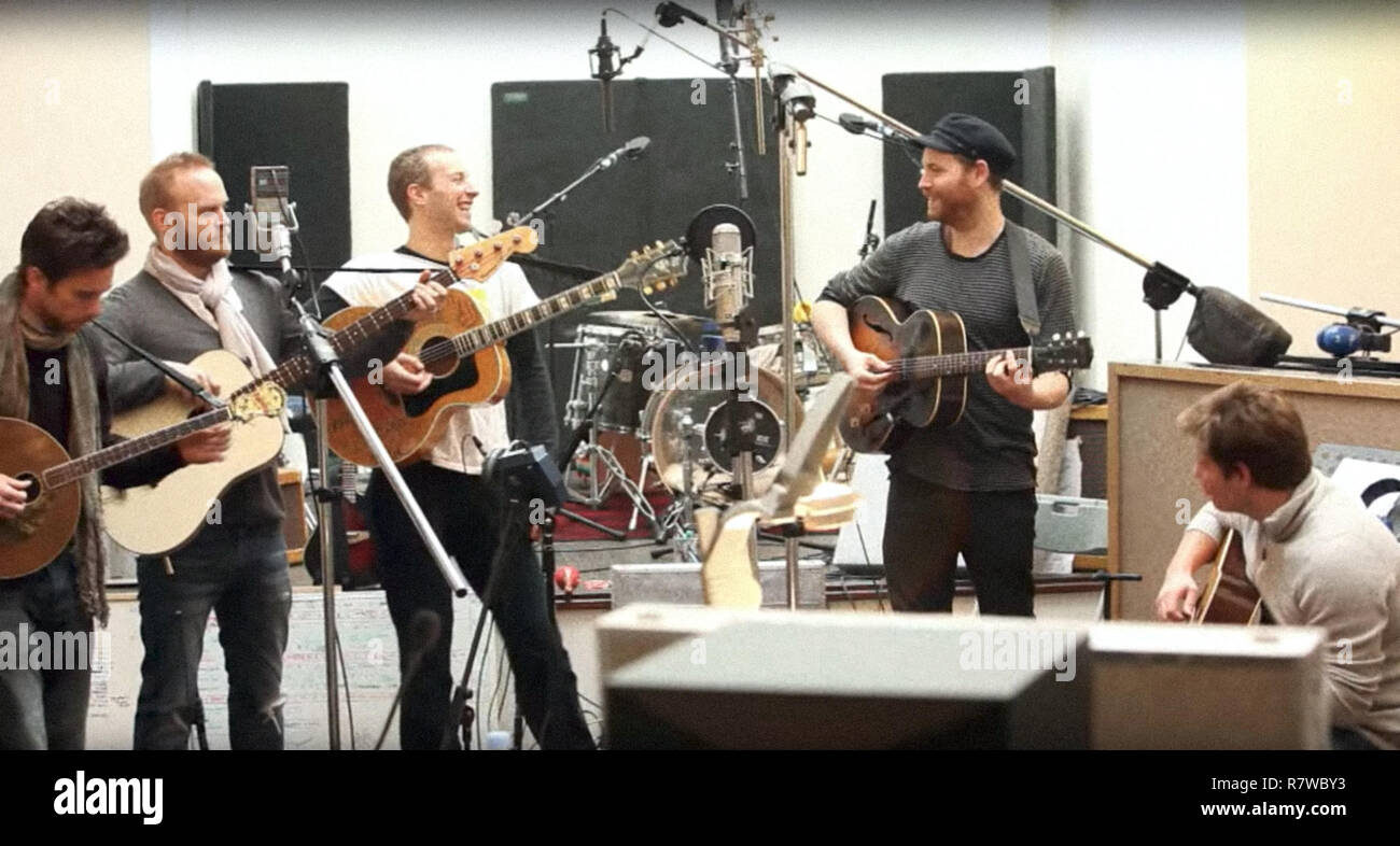 Chris Martin and Will Champion from Coldplay backstage at the Hollywood  Bowl, Los Angeles, united States of America Stock Photo - Alamy