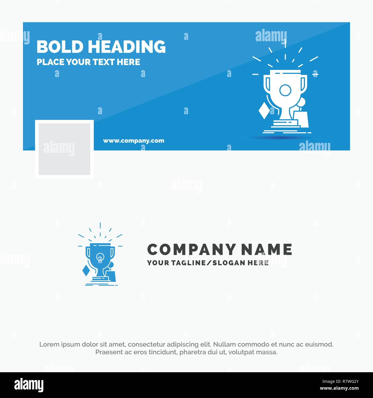 Blue Business Logo Template For Awards Game Sport Trophies
