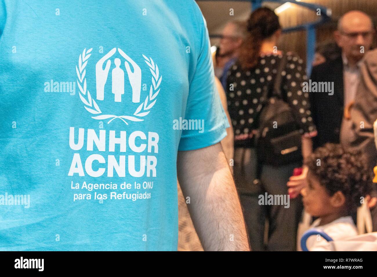 Buenos Aires, Argentina. 11th Dec, 2018. Dec 11, 2018 - Buenos Aires, Argentina - In the Coliseo Theater ACNUR, the UN Agency for Refugees, presented ''Music For Our Home. A concert for the human rights of refugees '', by Latin Vox Machine, an orchestra formed by more than 100 Latin American musicians.Mœsica para Nuestro Hogar had some opening words from F‡tima Berro, a Syrian refugee and Juan Carlos Murillo - Senior Legal Officer of UNHCR.The musical program of the event, which included the participation of Osvaldo Laport, Goodwill Ambassador of UNHCR, included works of popular and cla Stock Photo