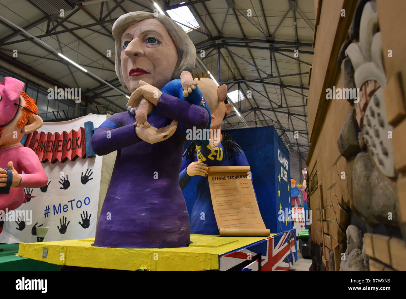 A Brexit float pictured during the presentation ceremony of the commemorative floats for the Cologne Carnival Parade 2018 in Cologne, Germany, 06 February 2018. Floats are unveiled for the first time during this ceremony ahead of their parade through the streets of Cologne on Shrove Monday. Photo: Horst Galuschka/dpa | usage worldwide Stock Photo