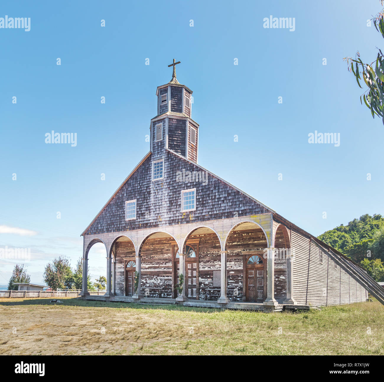 Quinchao Church - Chiloe Island, Chile Stock Photo