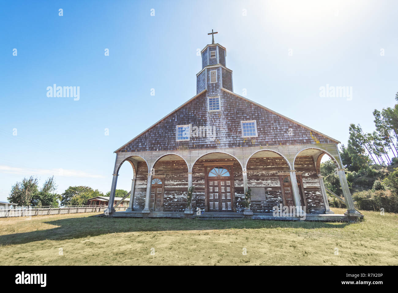 Quinchao Church - Chiloe Island, Chile Stock Photo