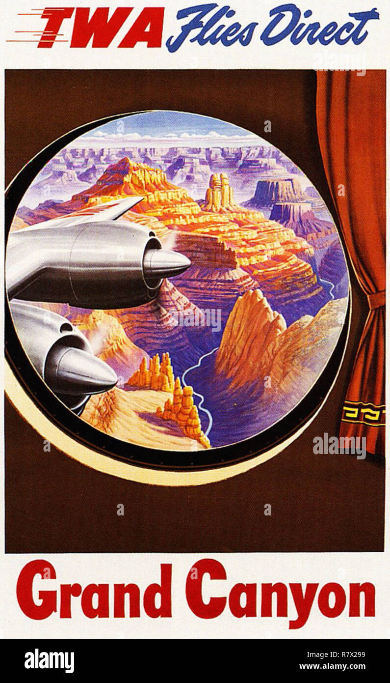 Grand Canyon TWA - Vintage Travel Poster Stock Photo