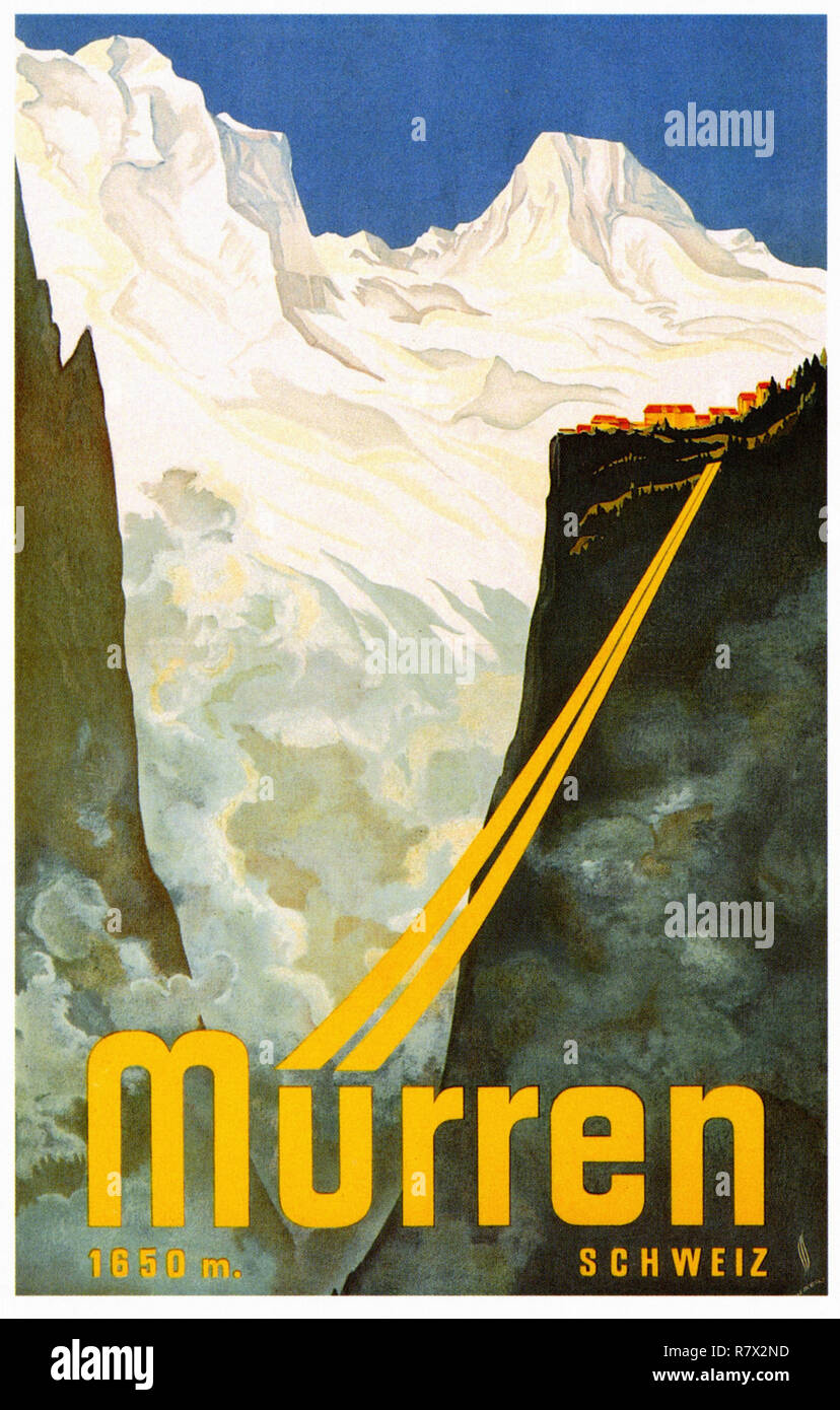 Murren travel poster hi-res stock photography and images - Alamy