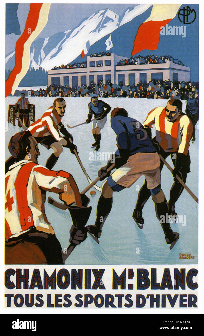 Vintage Retro Old School Hockey Poster by Ocean Front Art