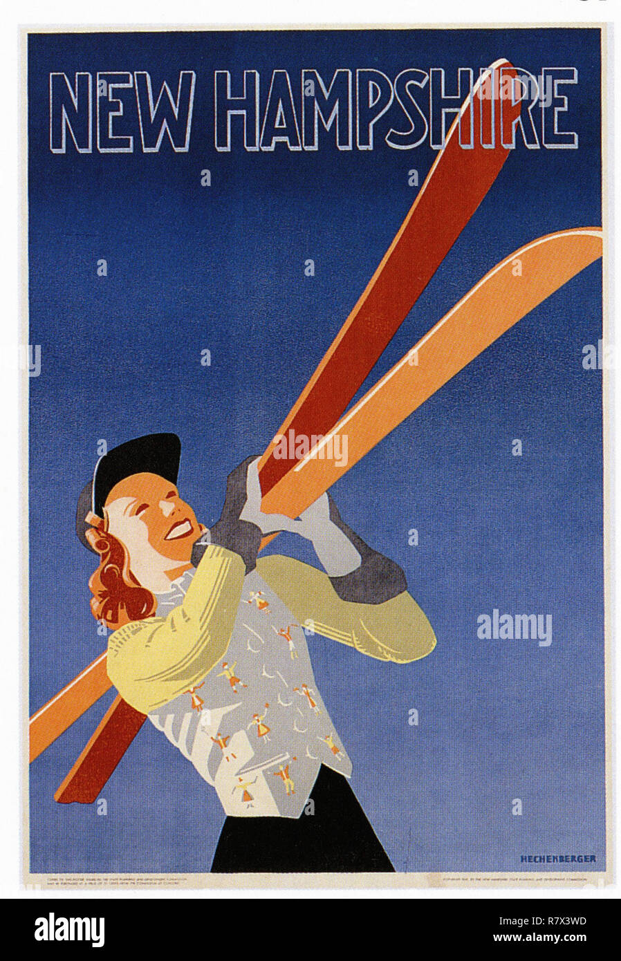 New Hampshire Ski United States America Vintage Travel Advertisement Art Poster 