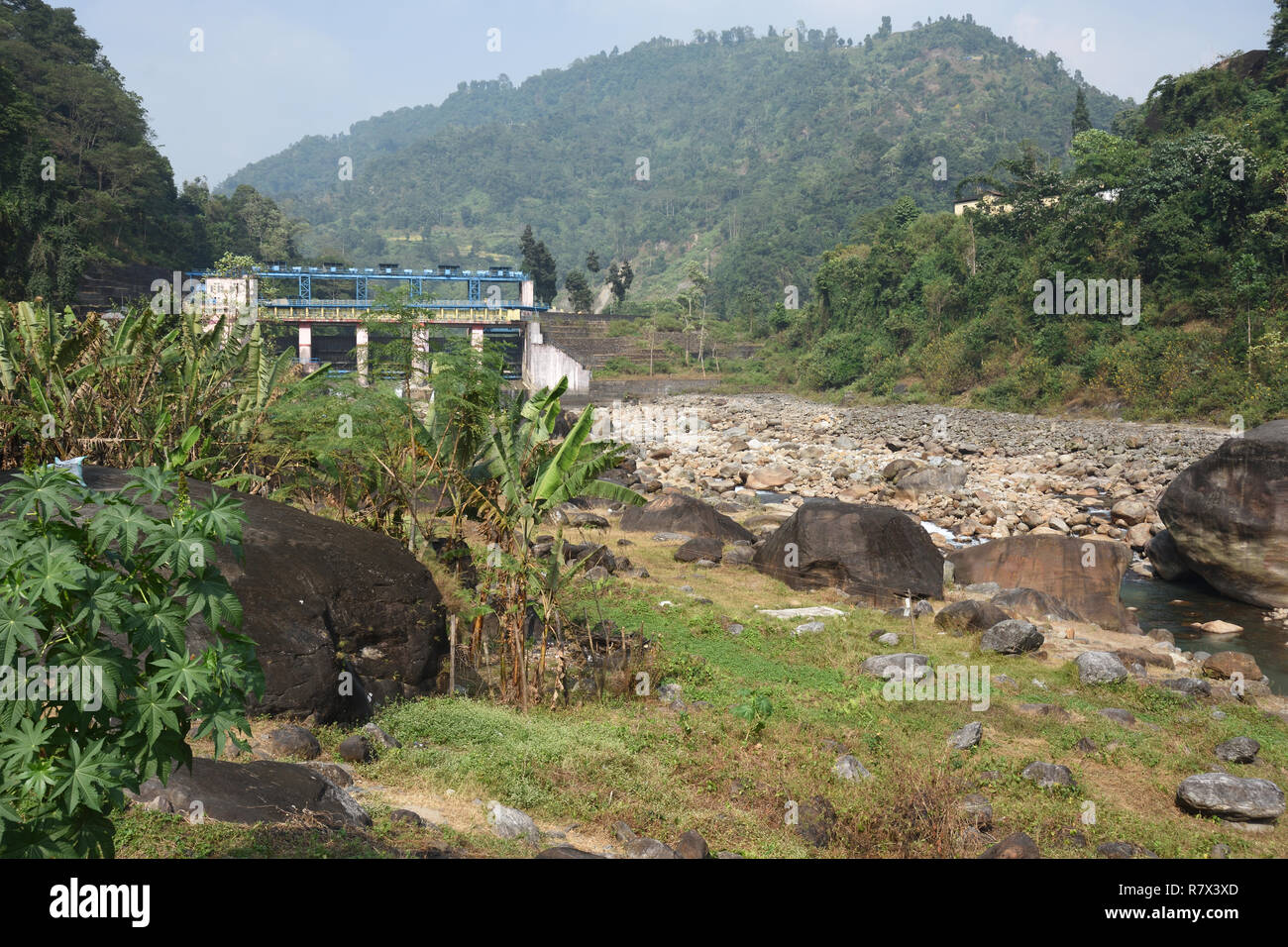 Bindu Barrage across river Jaldhaka at IndiaBhutan border in