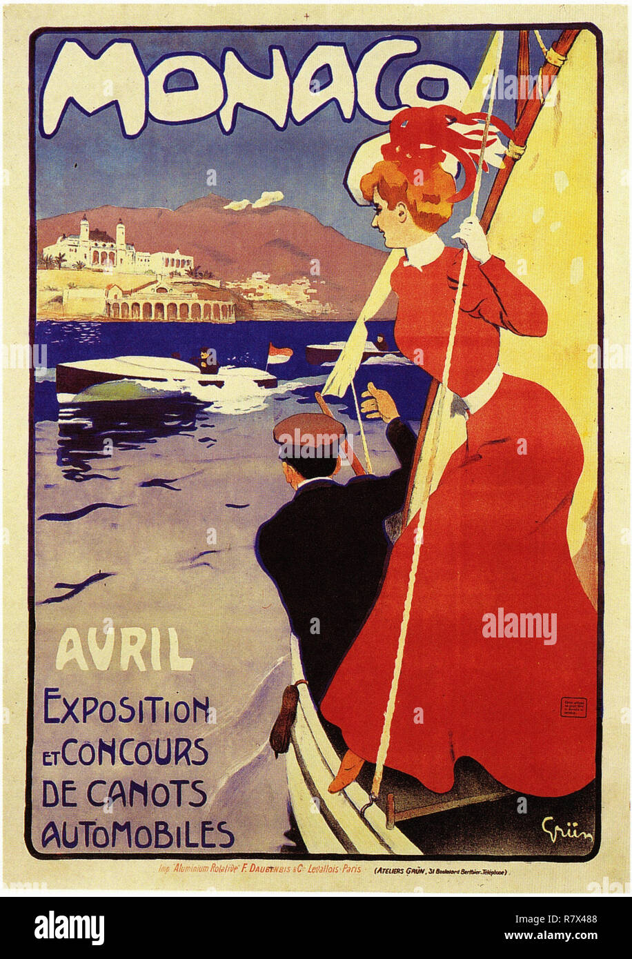 1920 Exposition de Monaco France French European Vintage Travel Poster Print 
