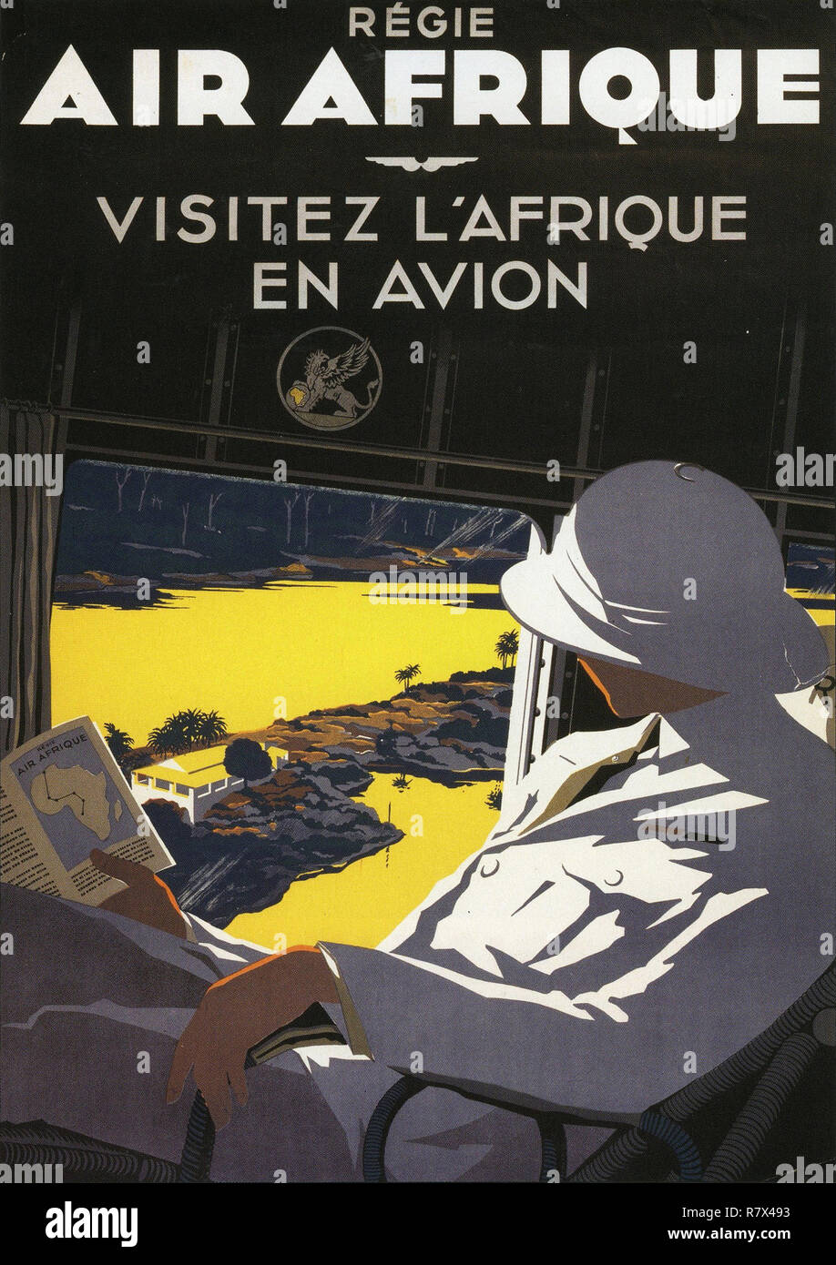 北アフリカ、北大西洋航路商用ポスターAfrique du Nord France Air France Afrique Du Nord Poster by Guerre Vintage 1958