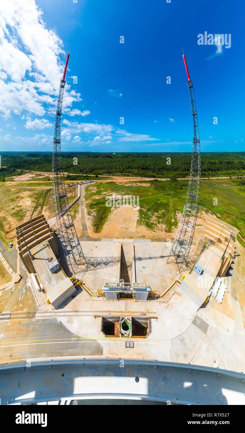 France, French Guiana, Kourou, Guiana Space Center (CSG), view from the ...