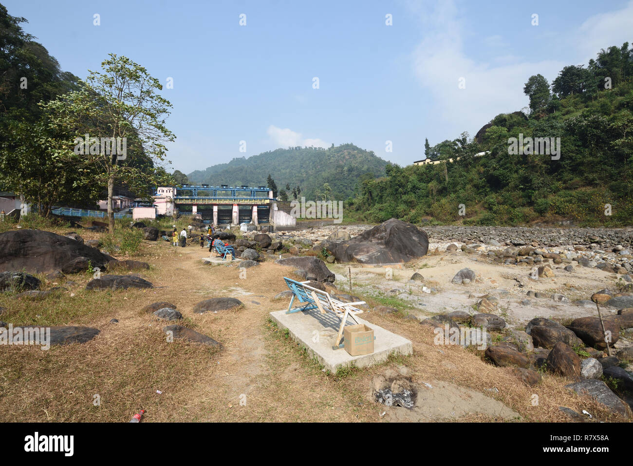 Bindu Barrage across river Jaldhaka at IndiaBhutan border in