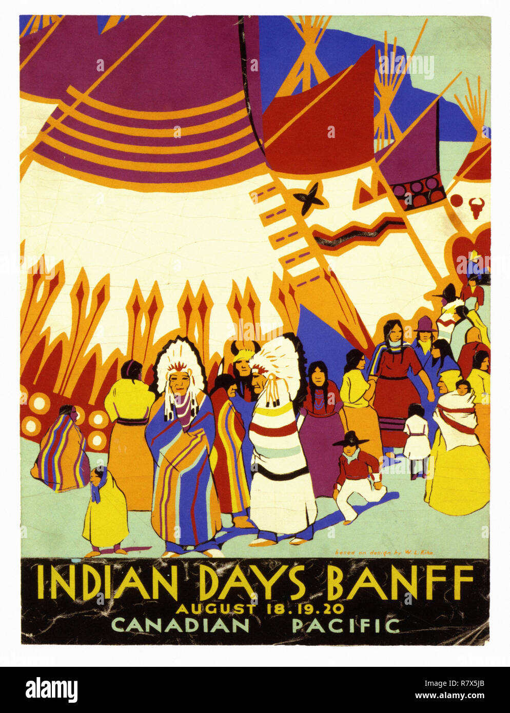 Canadian Pacific - Banff Indian Days - Vintage Travel Poster Stock Photo