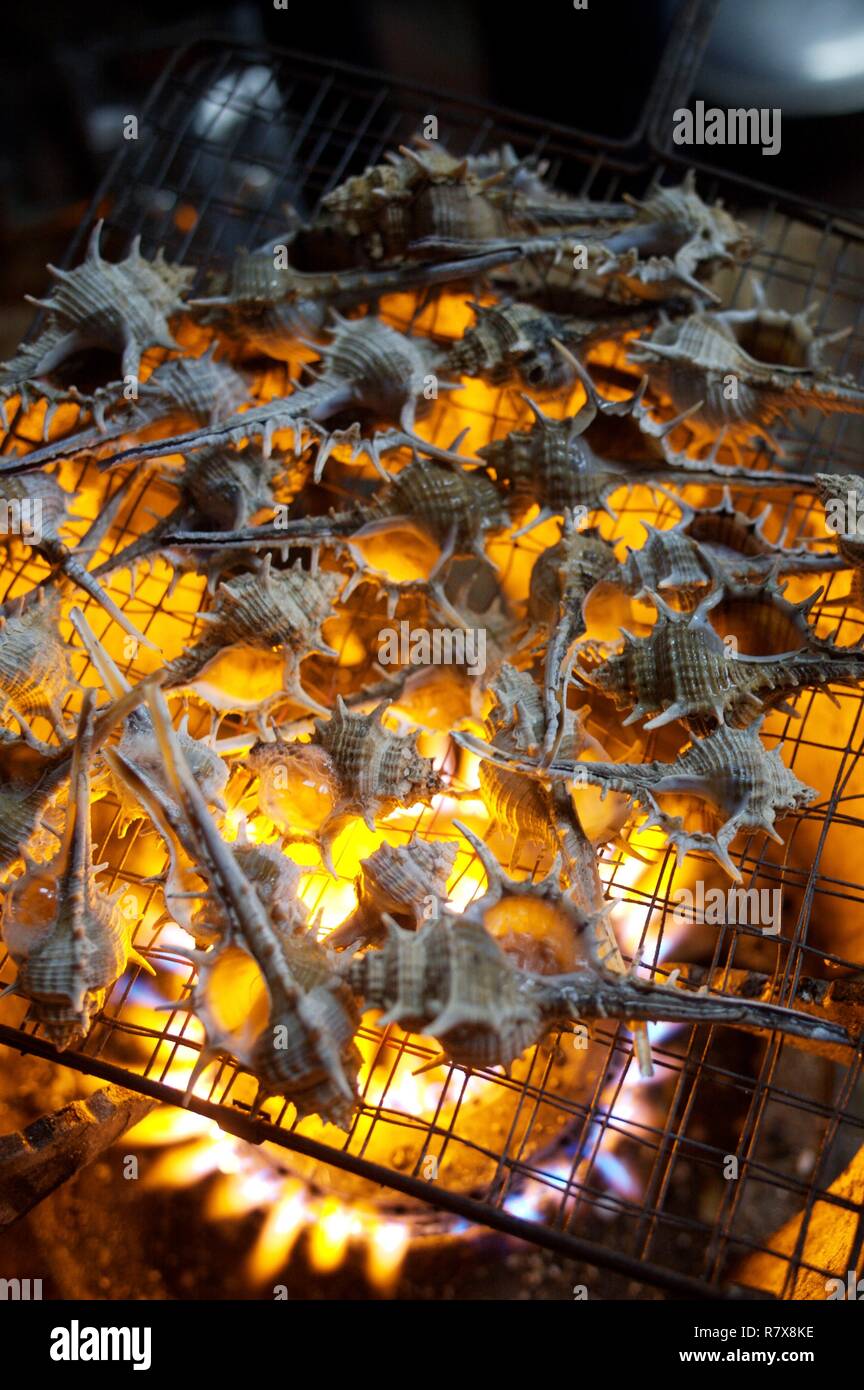 Vietnam, Hanoi, shellfish barbecue Stock Photo - Alamy