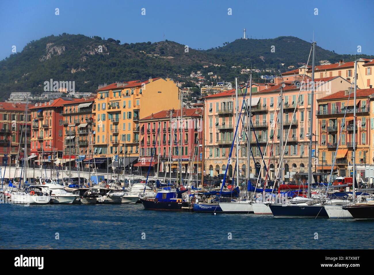 France, Alpes Maritimes, Nice, the port Lympia or old port of Nice Stock Photo