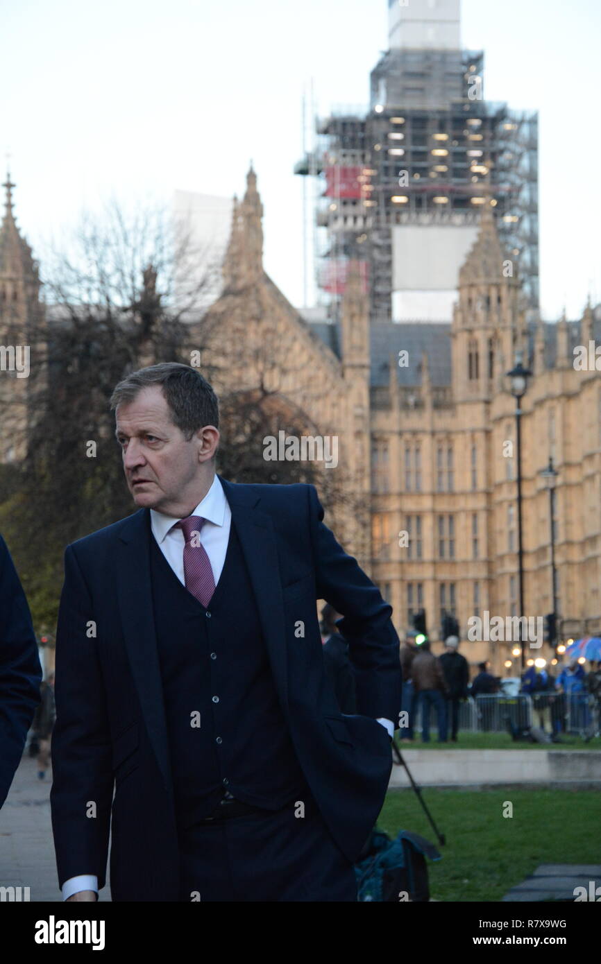 Alistair Campbell arrives at College Green for press interviews on the day the Meaningful Vote didn't happen 11th December 2018. Stock Photo