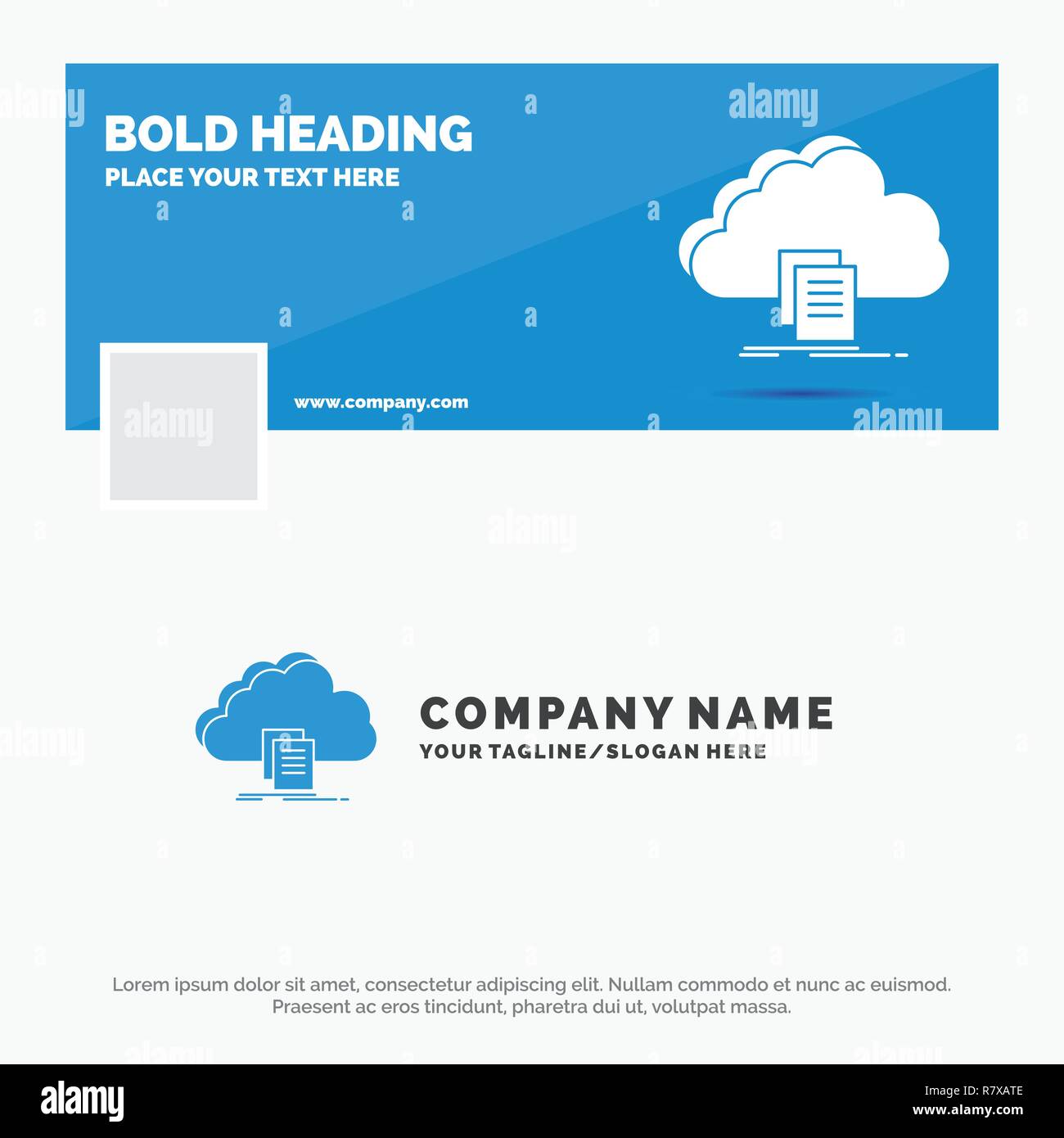 Blue Business Logo Template For Cloud Access Document File