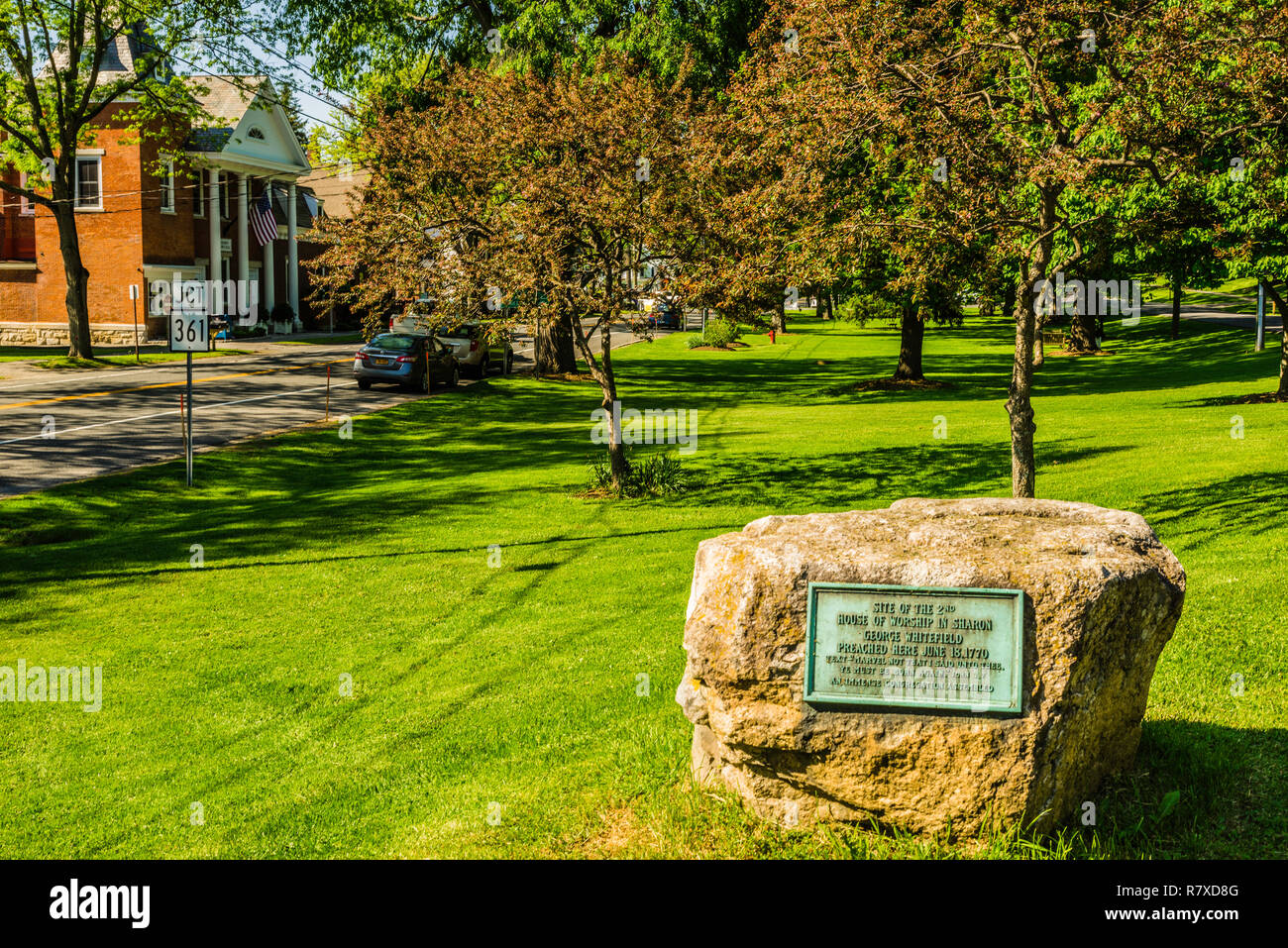 Village Green Main Street Sharon, Connecticut, USA Stock Photo Alamy