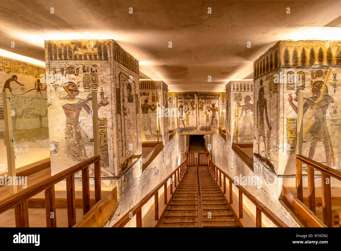 Luxor, Egypt - September 11, 2018: Tomb KV11 is the tomb of Ancient Egyptian Pharaoh Ramesses III. Located in the main valley of the Valley of the Kin Stock Photo