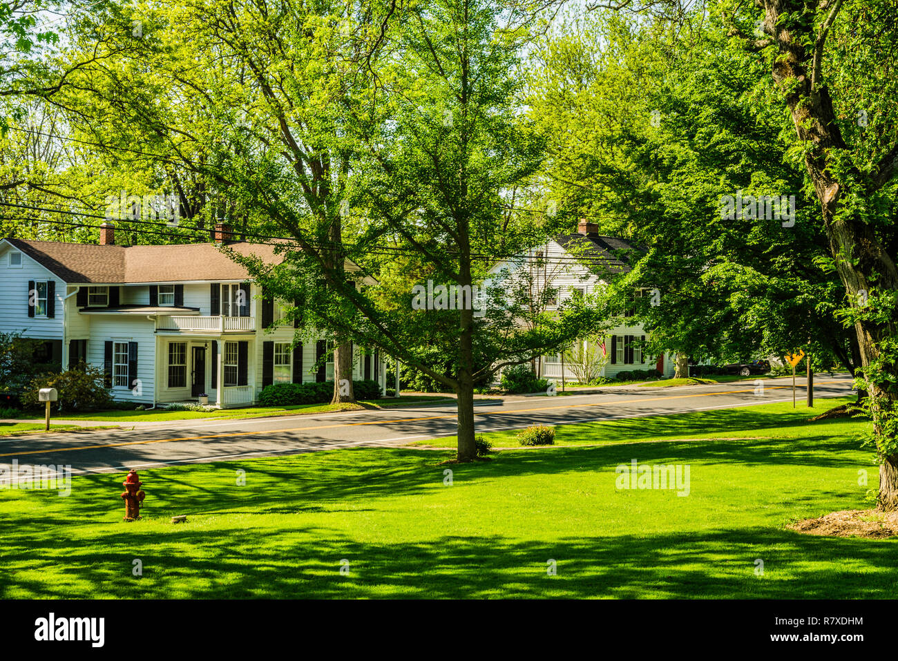 Village Green Main Street Sharon, Connecticut, USA Stock Photo Alamy