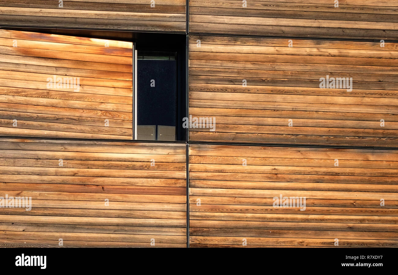 Building with Weathered Wooden Facade. Weathered Timber. Wooden Facade. Wooden Building Stock Photo