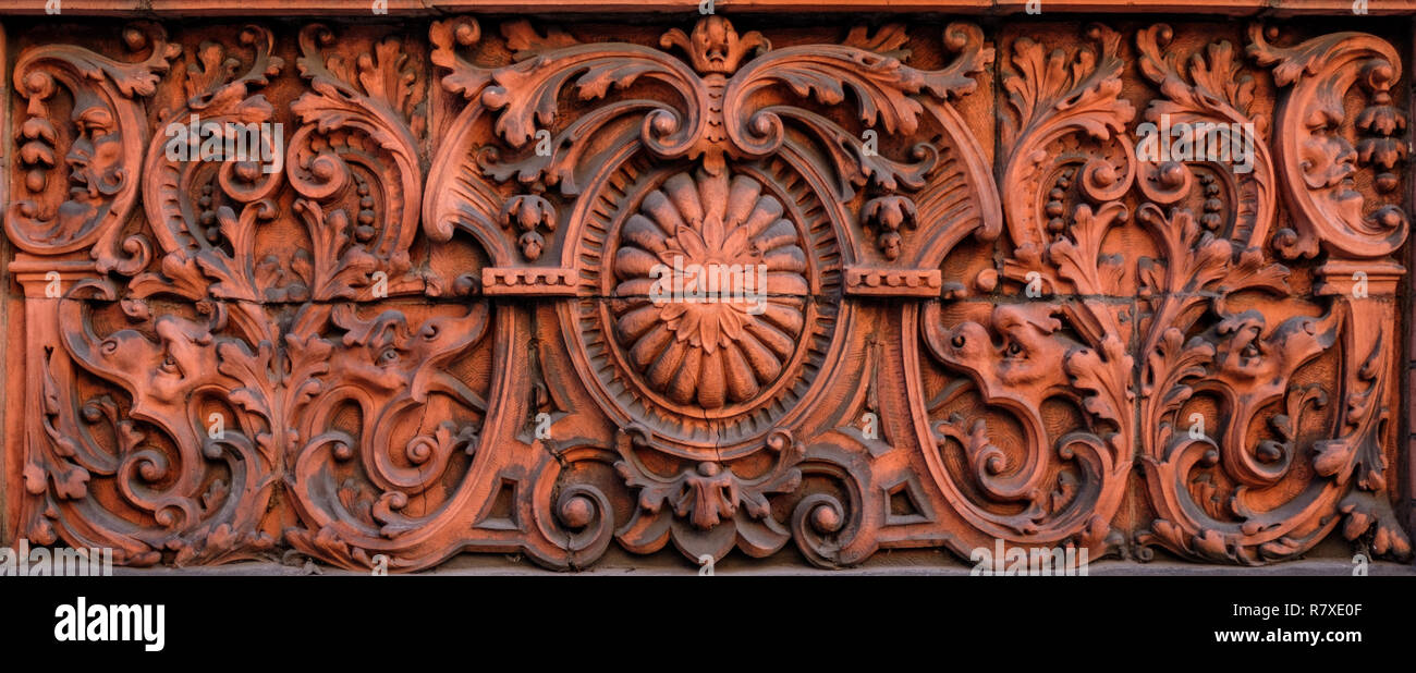 Decorative Facing Stone Carving. Ornate Building Stone. Buliding Design