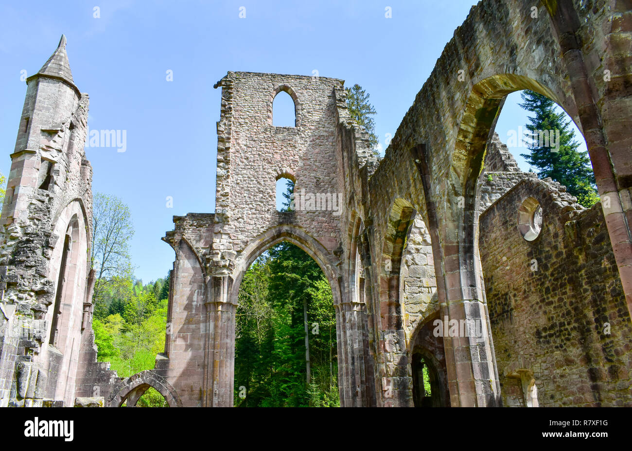Monastery ruins of All Saints in the Black Forest. Stock Photo