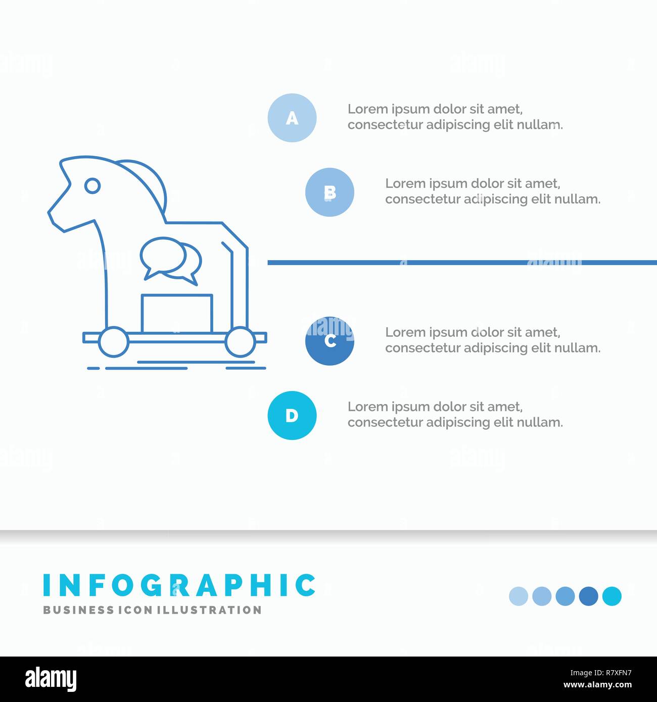 Cybercrime horse internet trojan virus Infographics Template