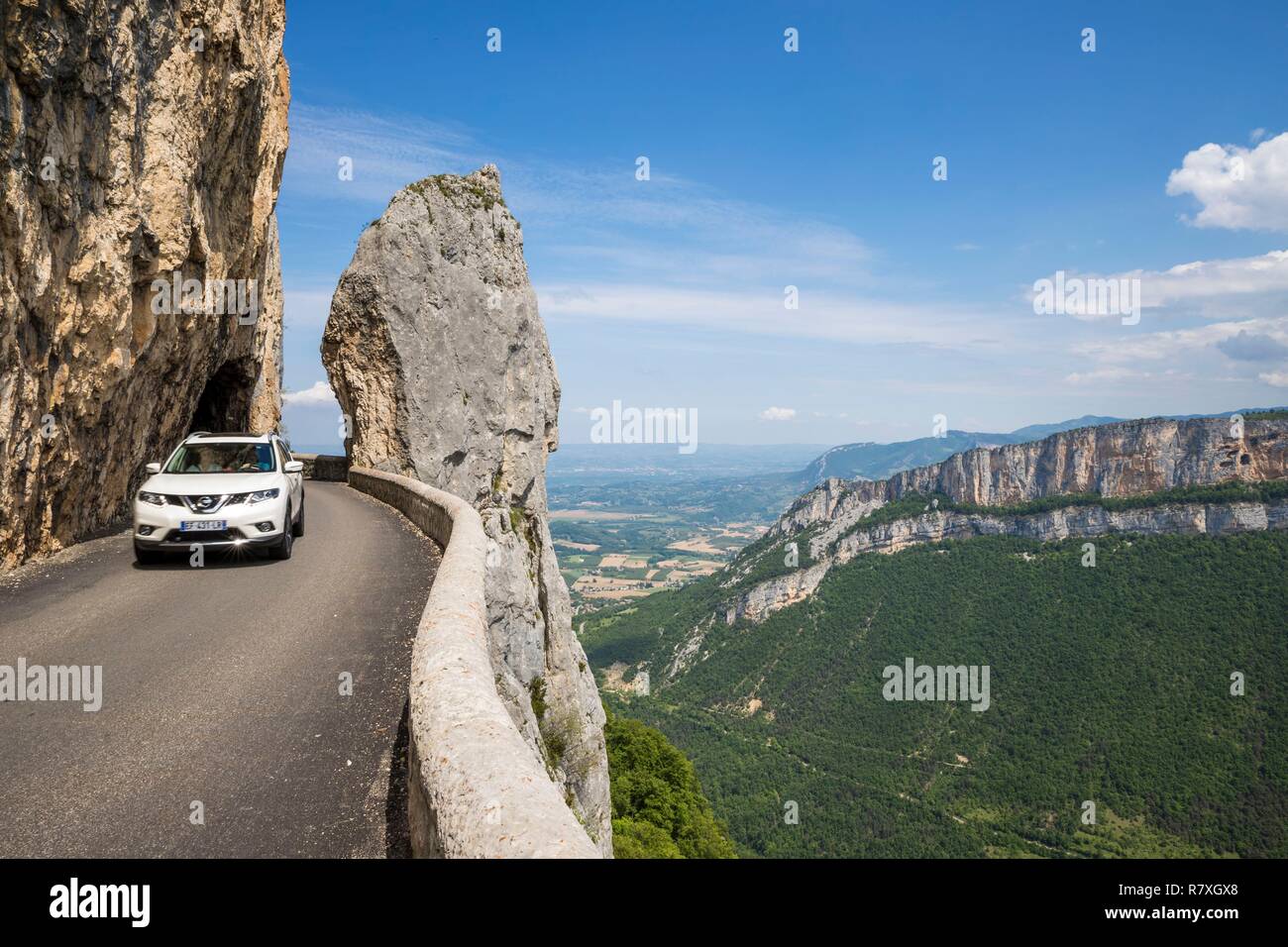 France, Drome, Vercors Regional Nature Park, tourist route D76 of the Combe  Laval Circus Stock Photo - Alamy