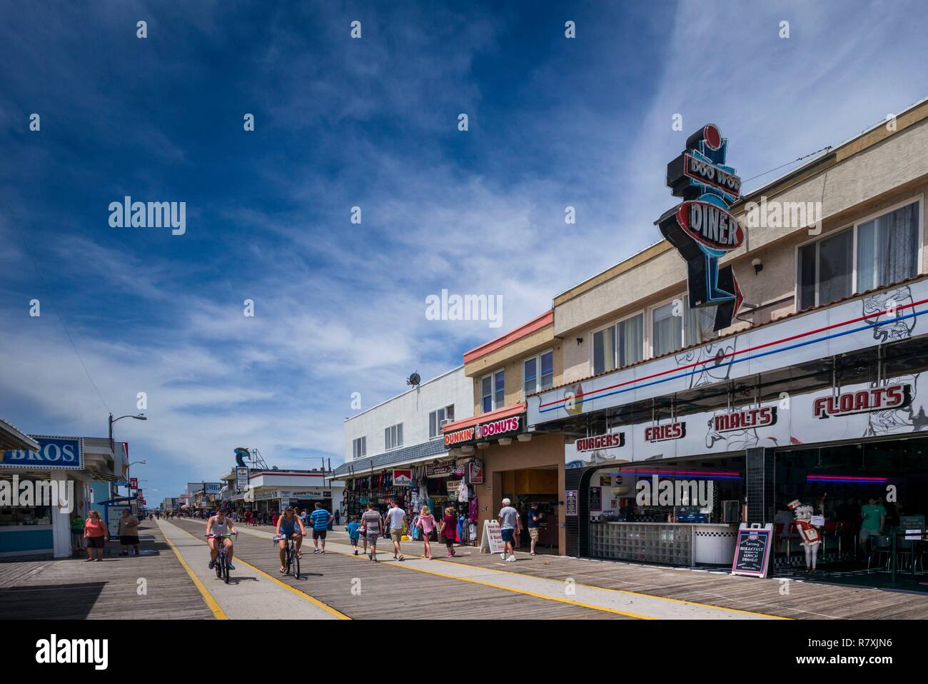 United States, New Jersey, The Jersey Shore, Wildwoods, Wildwoods Beach Boardwalk Stock Photo 