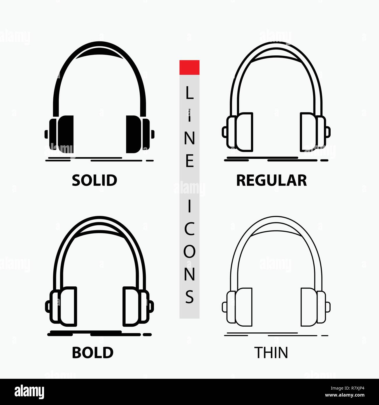 Audio, headphone, headphones, monitor, studio Icon in Thin, Regular