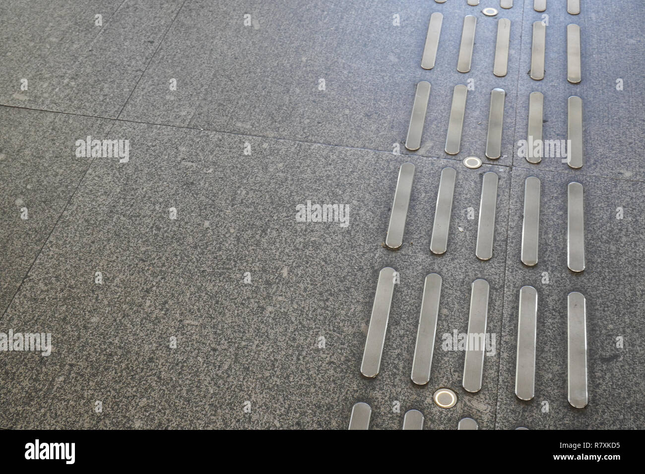 Floor marking for blind people, Madrid, Spain Stock Photo