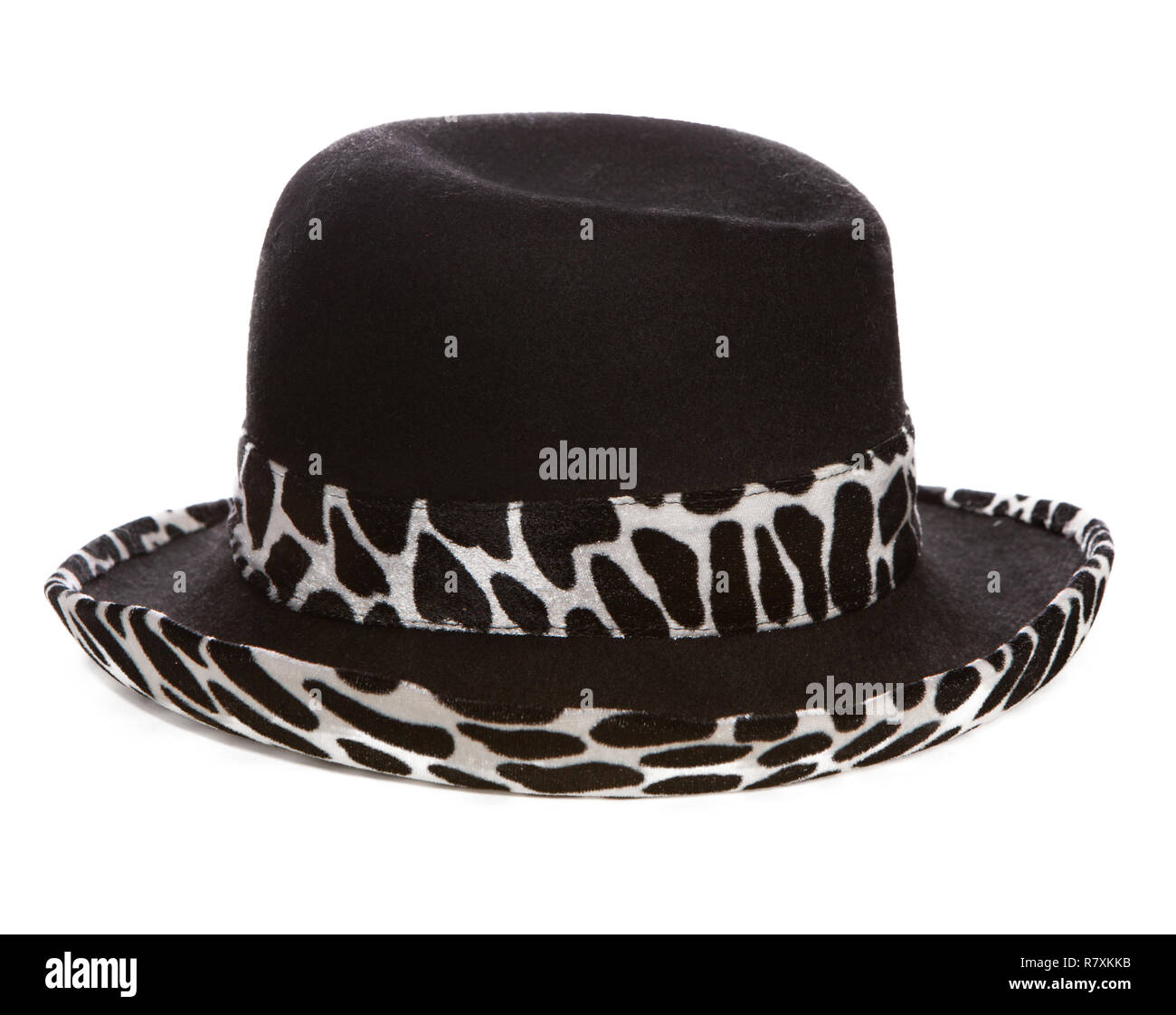 Black and white hat on a white background Stock Photo - Alamy