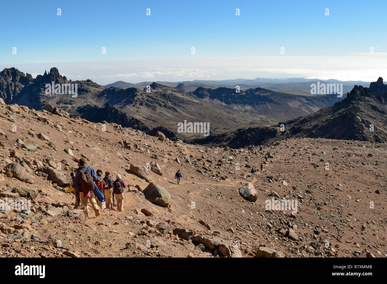 Kenya Rocks The volcanic rock formations above the clouds at Mount Kenya, Mount ...