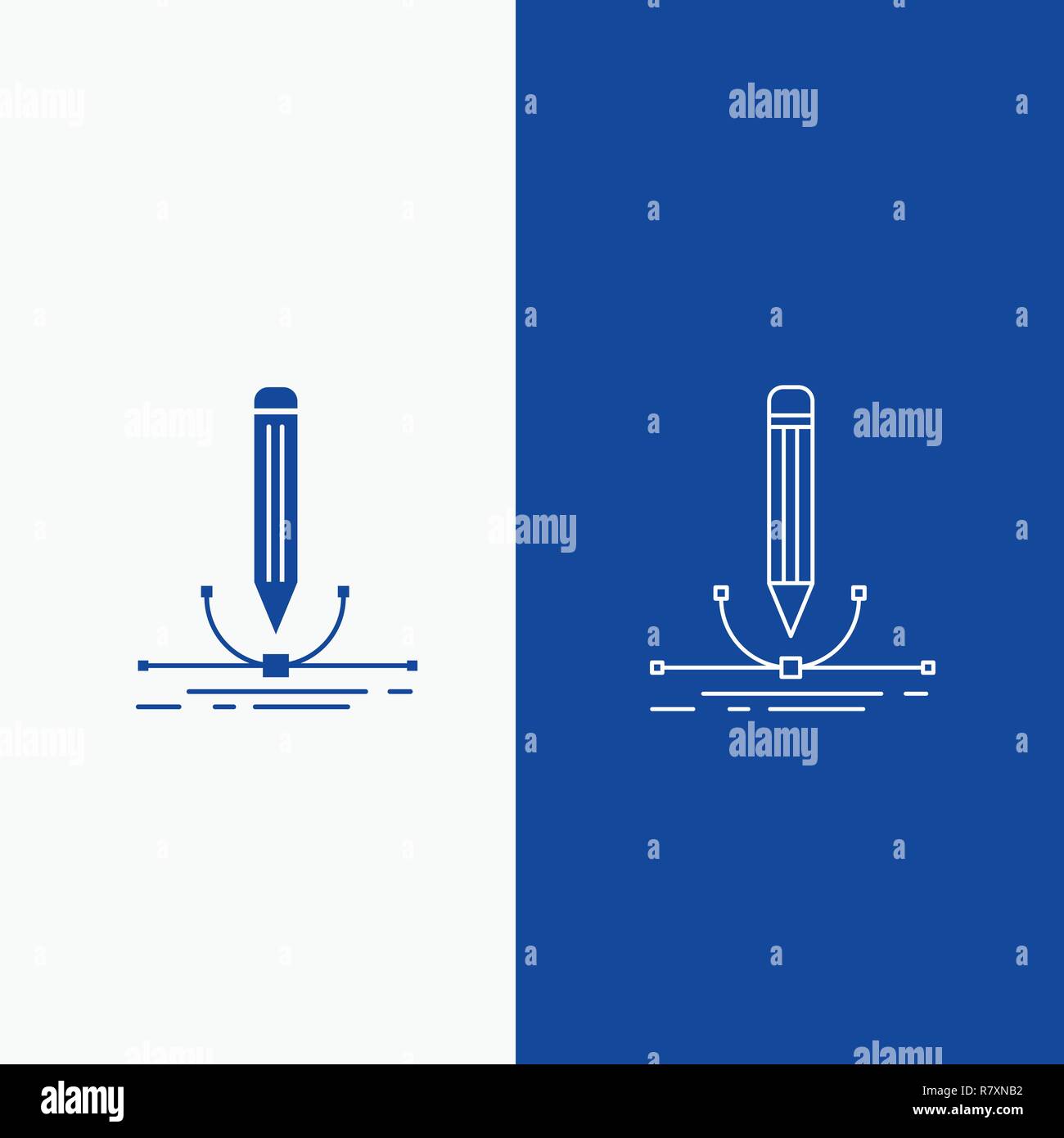 Illustration Design Pen Graphic Draw Line And Glyph Web Button