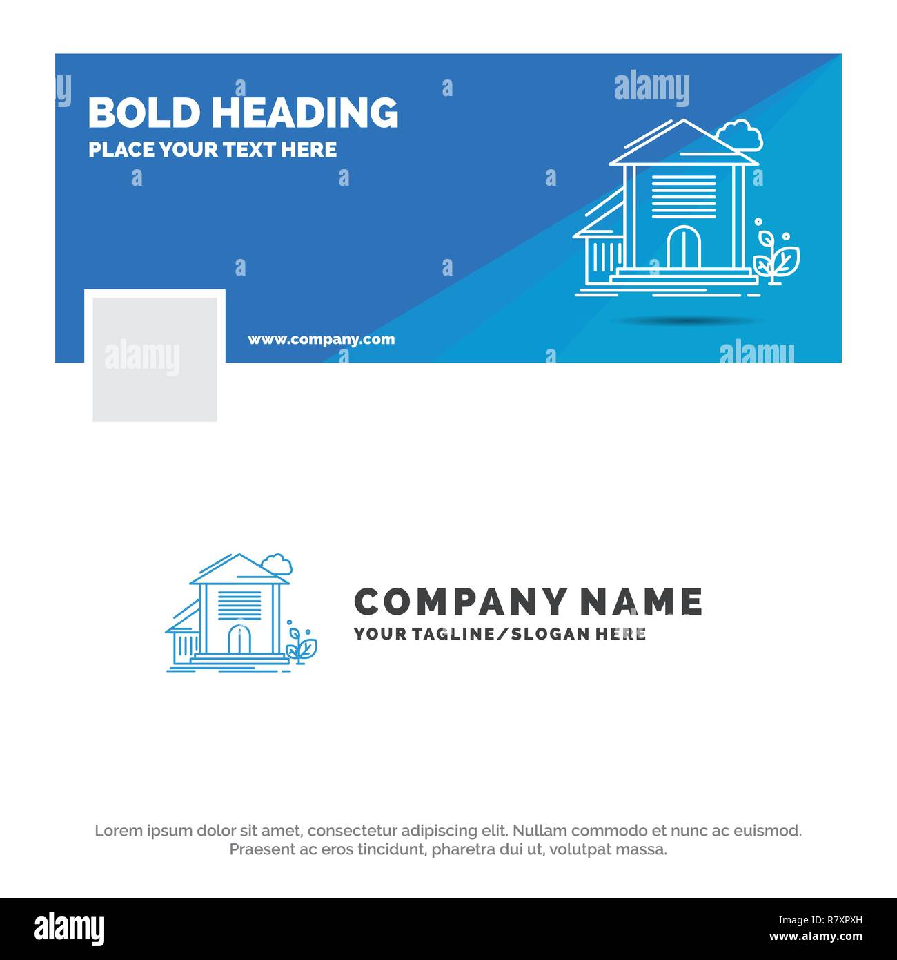 Blue Business Logo Template For Home House Apartment Building