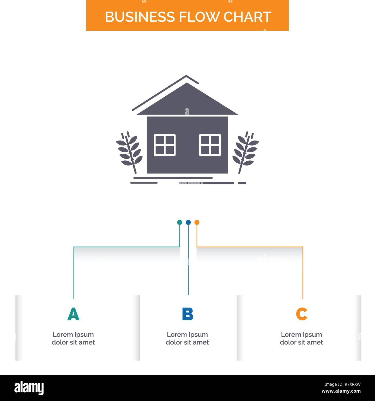 agriculture, urban, ecology, environment, farming Business Flow Chart  Design with 3 Steps. Glyph Icon For Presentation Background Template Place  for t Stock Vector Image & Art - Alamy