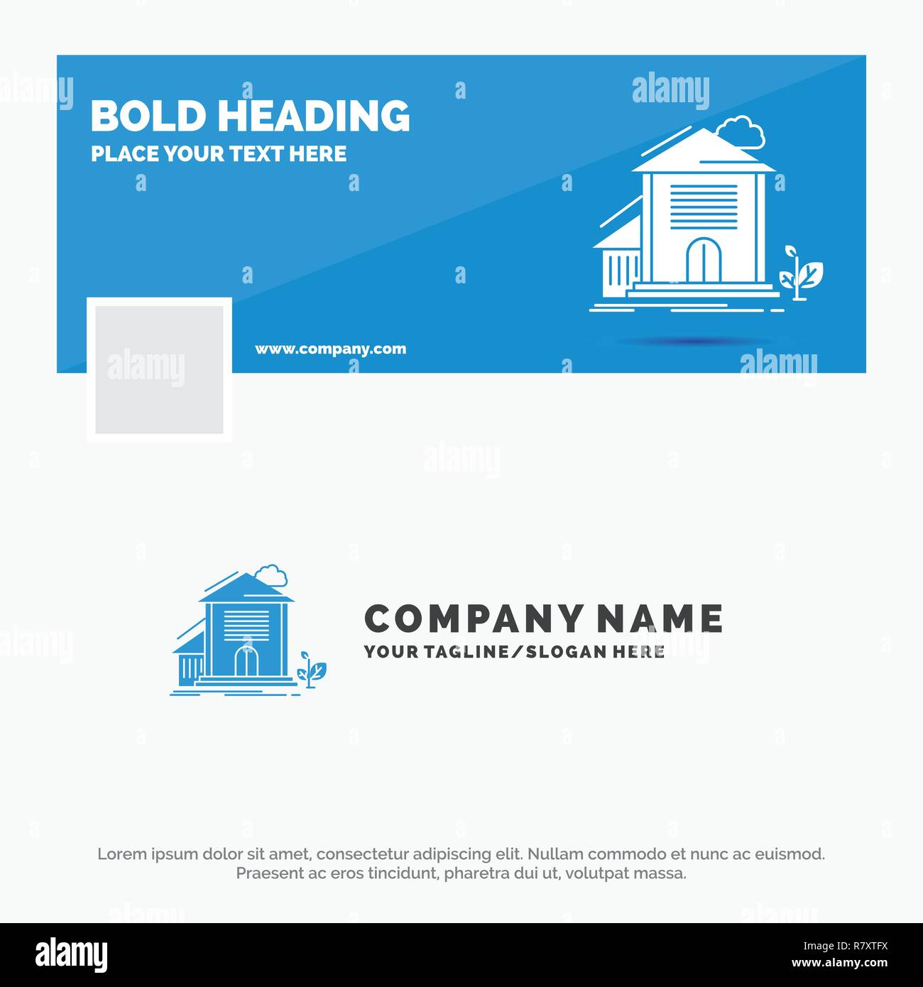 Blue Business Logo Template For Home House Apartment Building