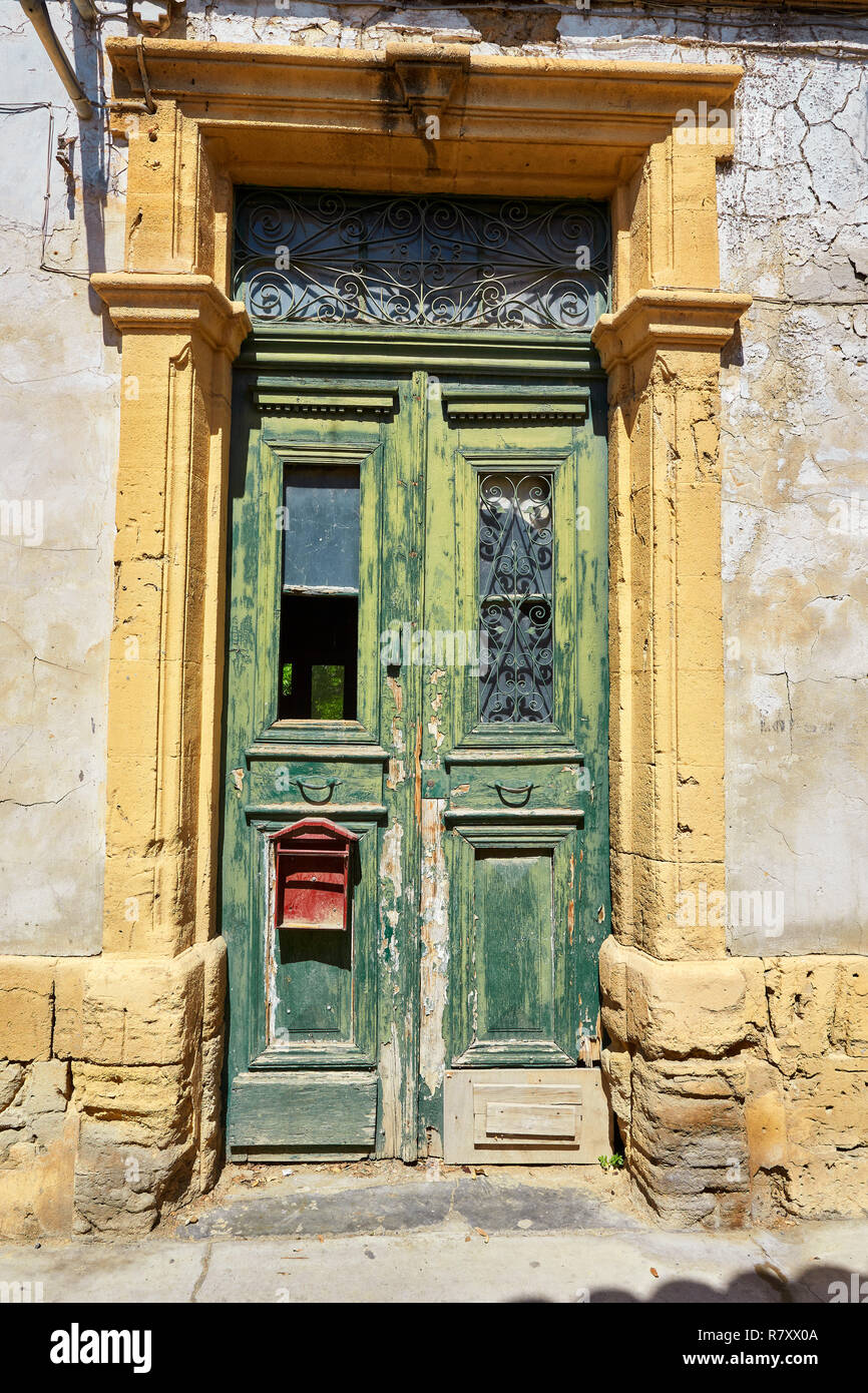 Old authentic green doors in Nicosia, Cyprus Stock Photo Alamy