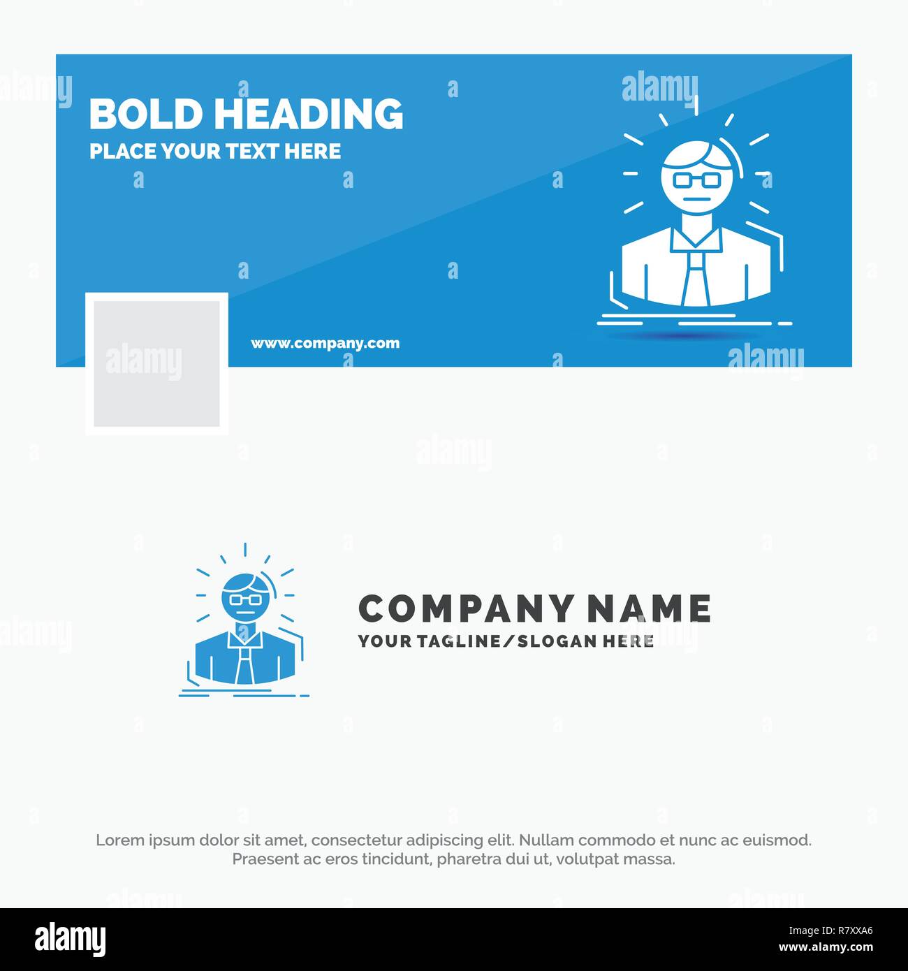 Blue Business Logo Template For Manager Employee Doctor Person