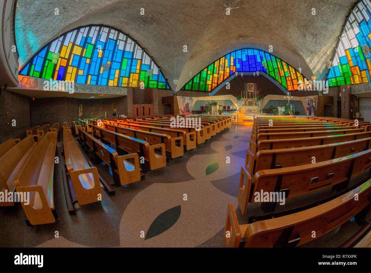 Canada, Quebec province, Montreal, Religious Heritage, Church of Our Lady of Pompei of the Italian Community of Montreal Stock Photo