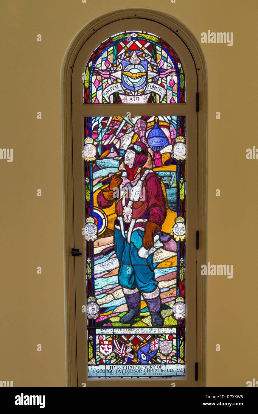 Canada, Quebec province, Montreal, Religious Heritage, Erskine and American United Church was a Presbyterian Temple and is now part of the Museum of Fine Arts, it hosts a theater, stained glass by Louis Comfort Tiffany Stock Photo