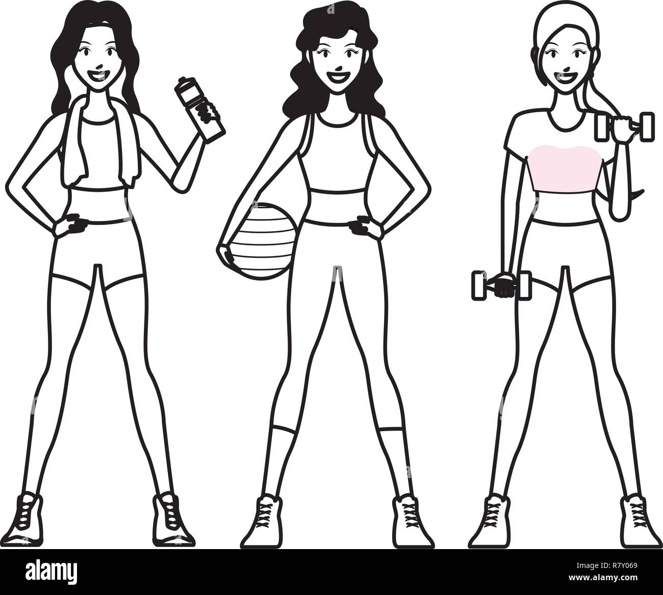 fit women doing exercise Stock Vector Image & Art - Alamy