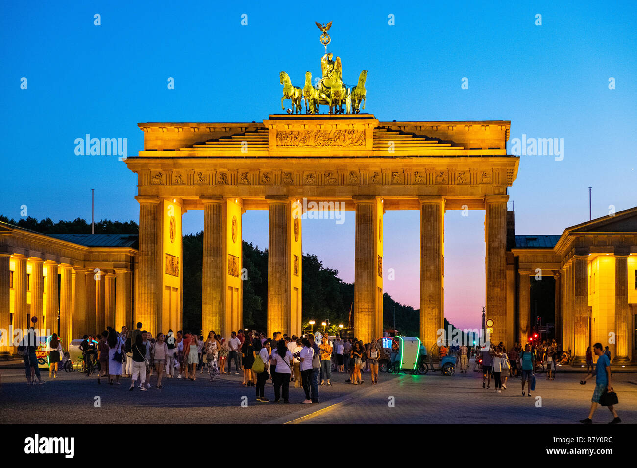 Berlin, Berlin state / Germany - 2018/07/24: Historic Brandenburg Gate -  Brandenburger Tor - at the Pariser Platz square in the Mitte quarter of  Berli Stock Photo - Alamy