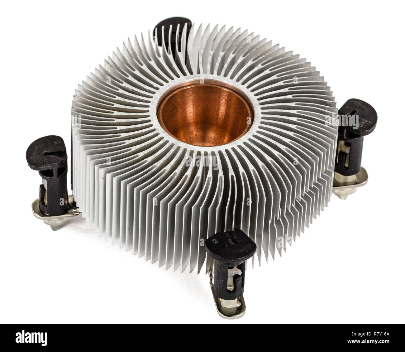 Aluminum radiator with copper insert for cooling of computer processor