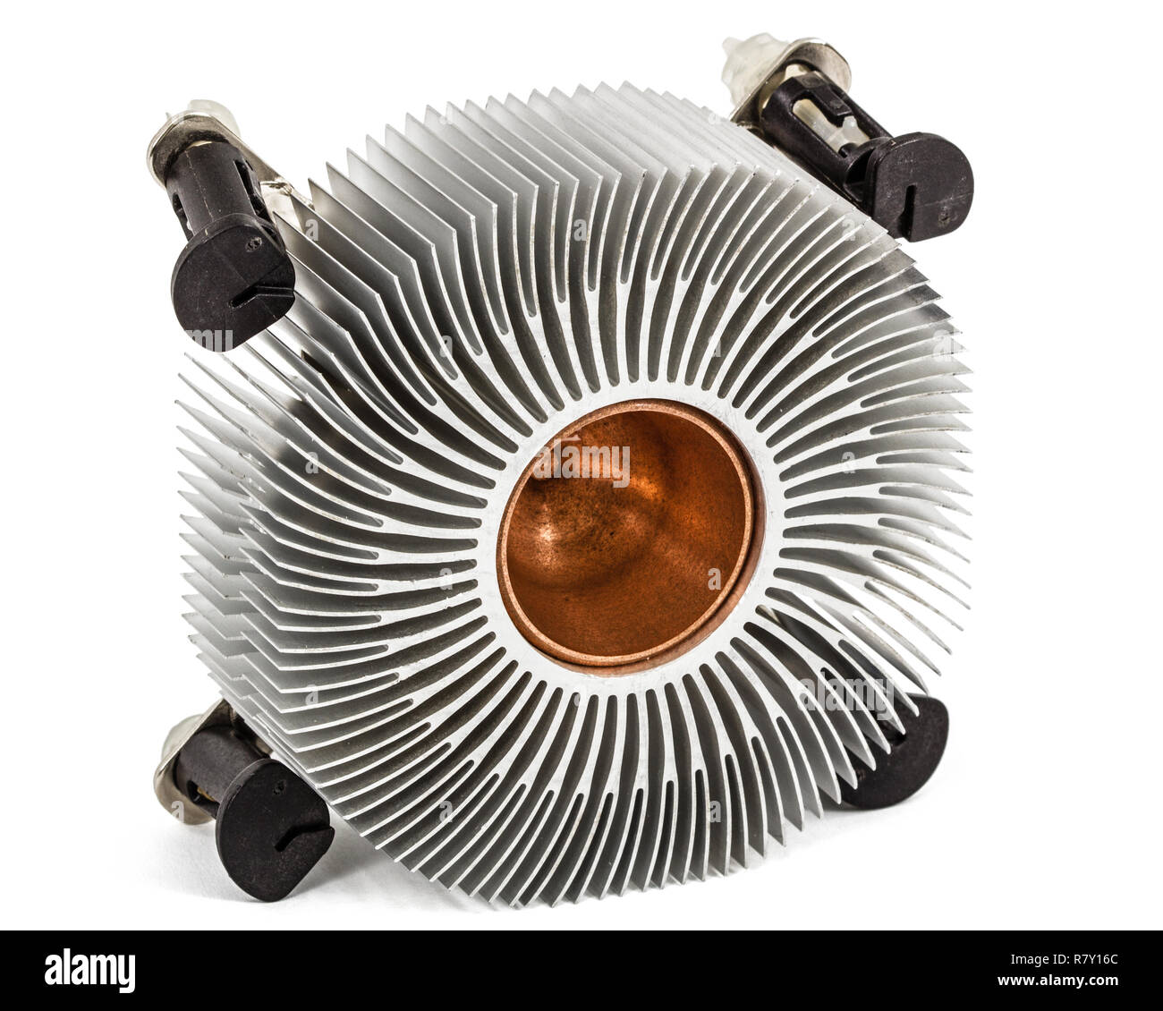 Aluminum radiator with copper insert for cooling of computer processor