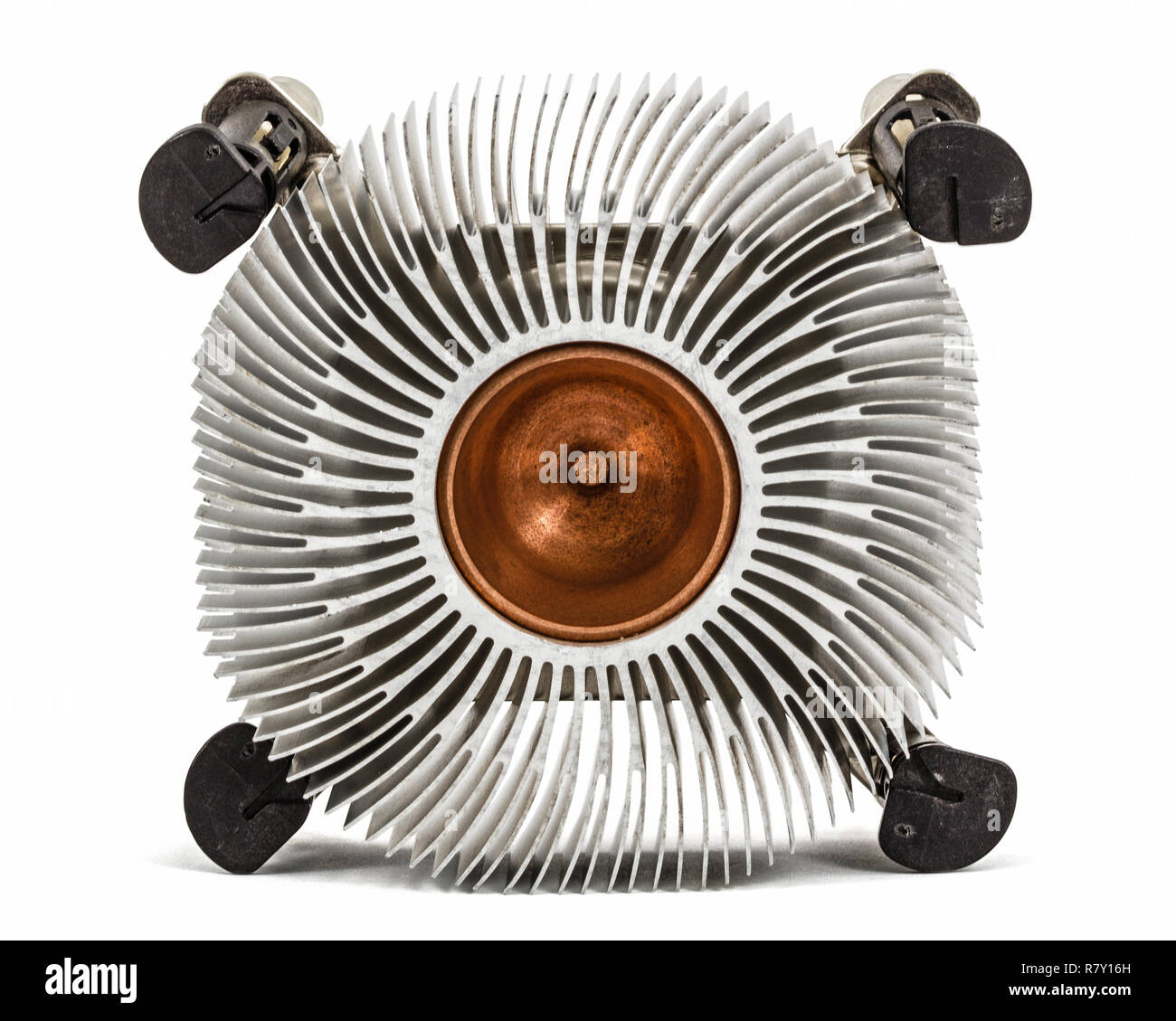 Aluminum radiator with copper insert for cooling of computer processor