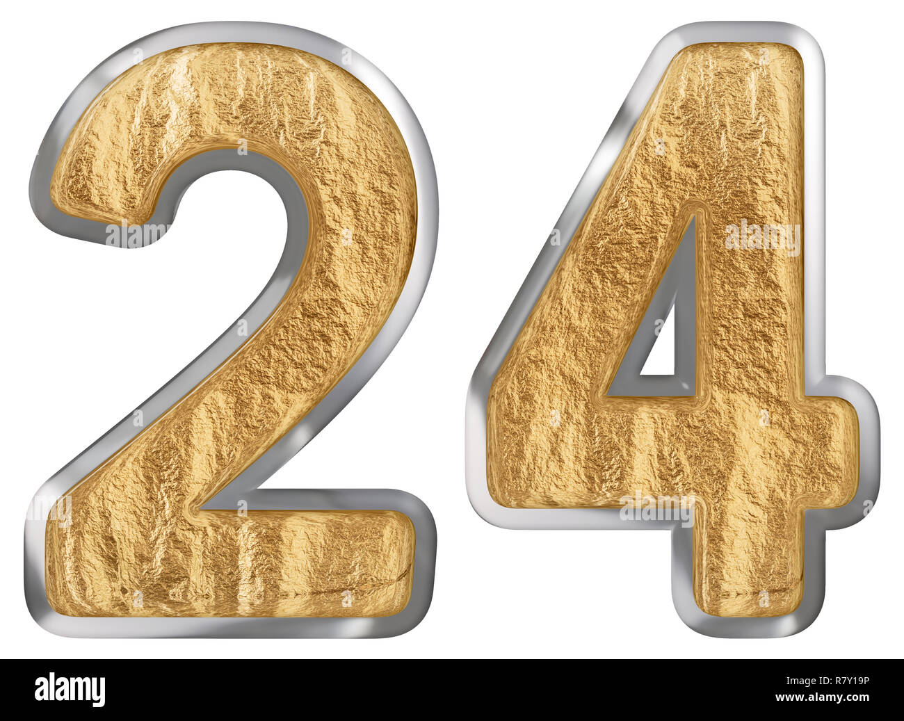 Numeral 24 Twenty Four Isolated On White Background 3d Render Stock