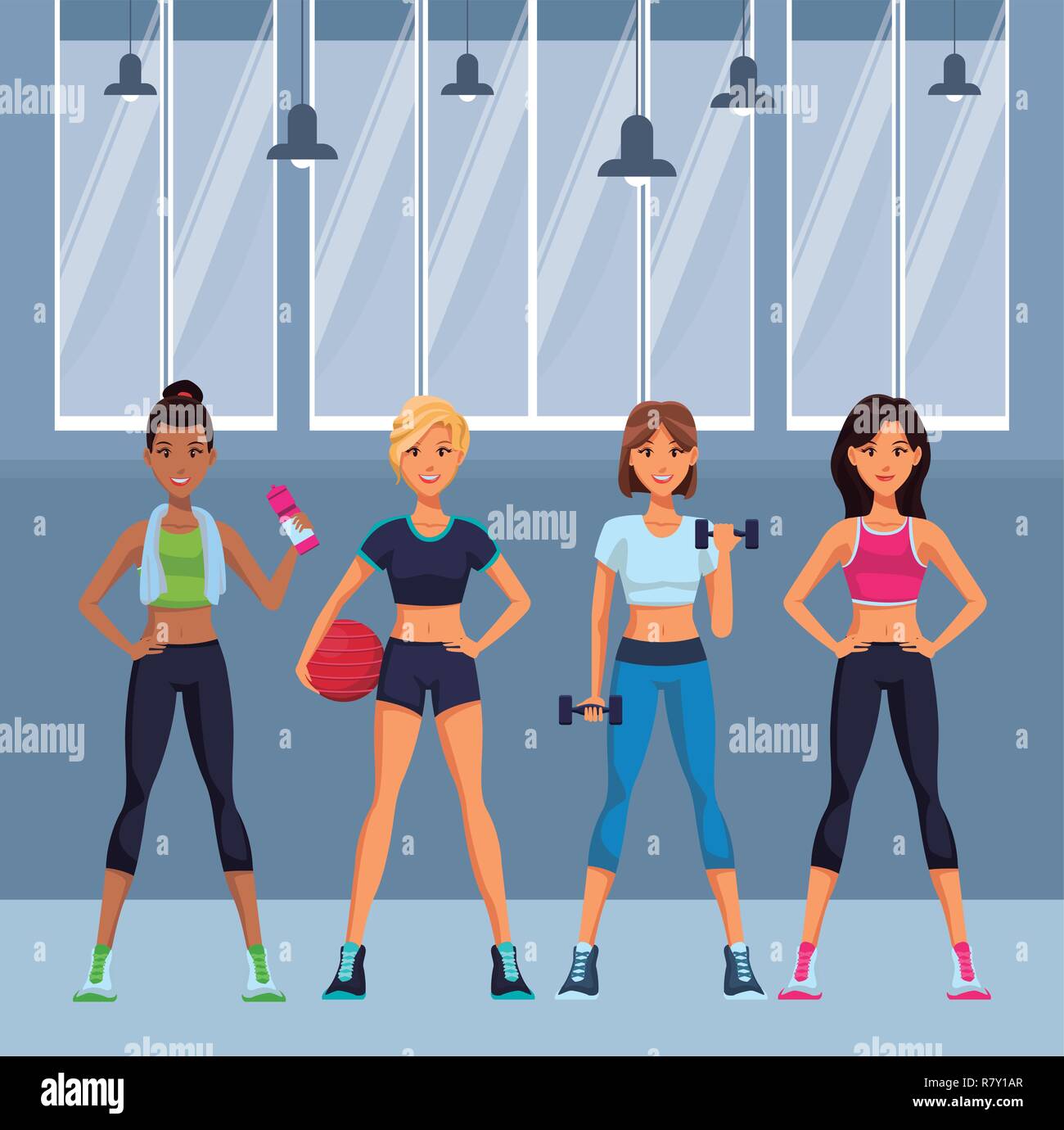 fit women doing exercise Stock Vector Image & Art - Alamy