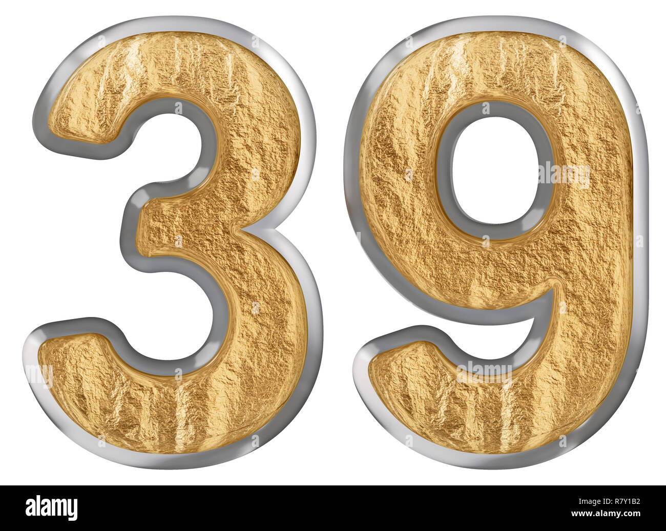 Numeral 39 thirty nine isolated on white background 3d render Stock Numeral 39 thirty nine isolated on white background 3d render Stock